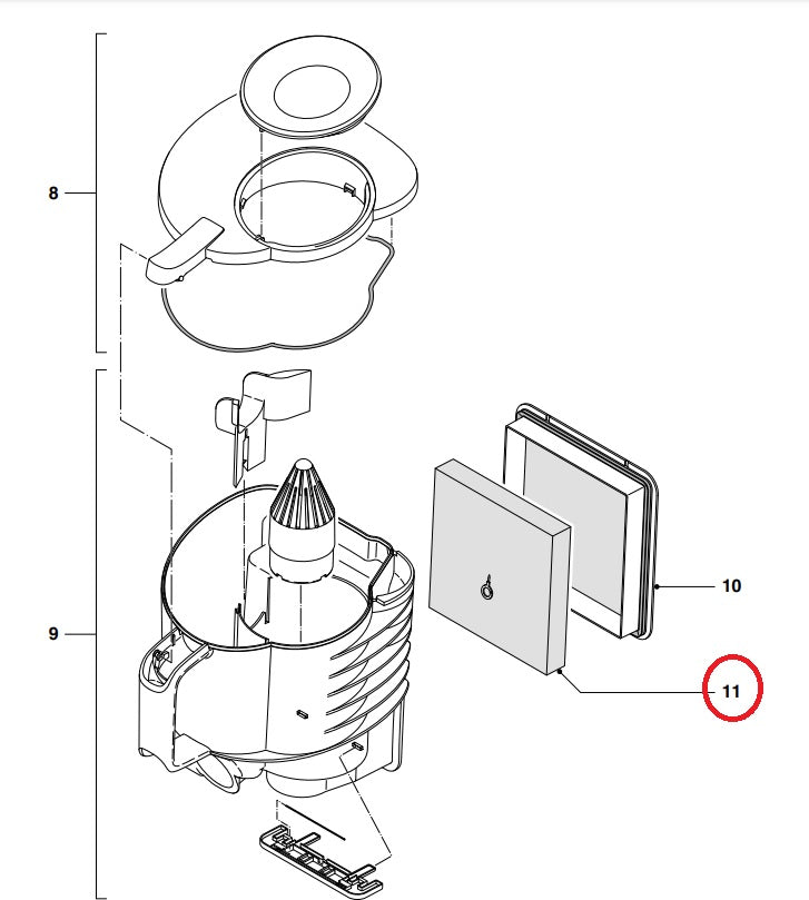 Filtru rezervor aspirator Philips PowerPro Compact