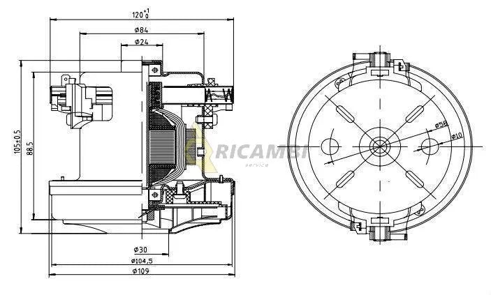 Motor Aspirator rowenta 23800TSC-L H120 D110
