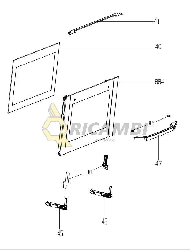 geam interior cuptor atctic 43.5x41