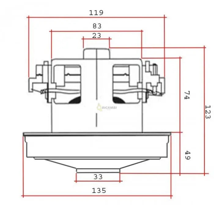 motor aspirator lg 1400w H123 Ø135mm