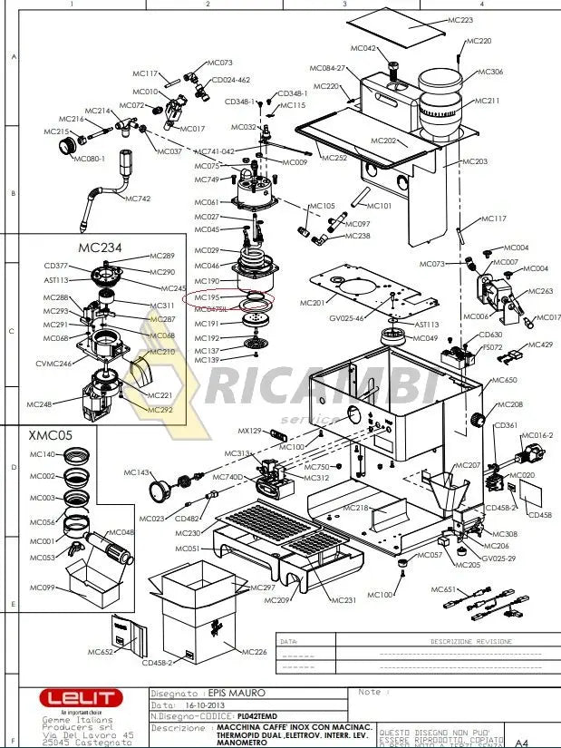 oring espressor cafea lelit